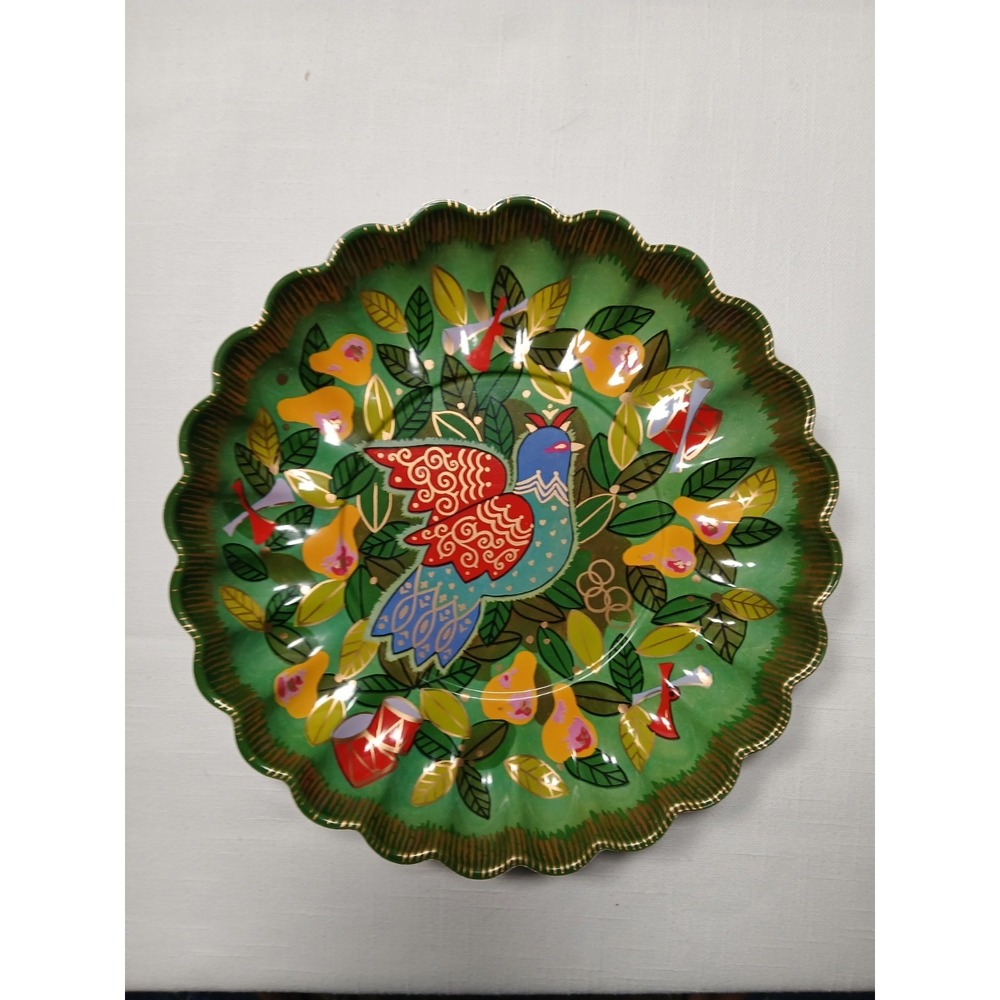 Vintage Christmas 1960's Plastic Cookie Tray Twelve Days Partridge In Pear Tree